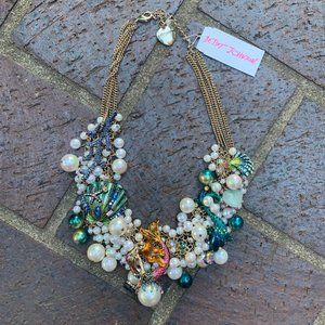 Betsey Johnson Mermaid & Sea Shell Pearl Necklace